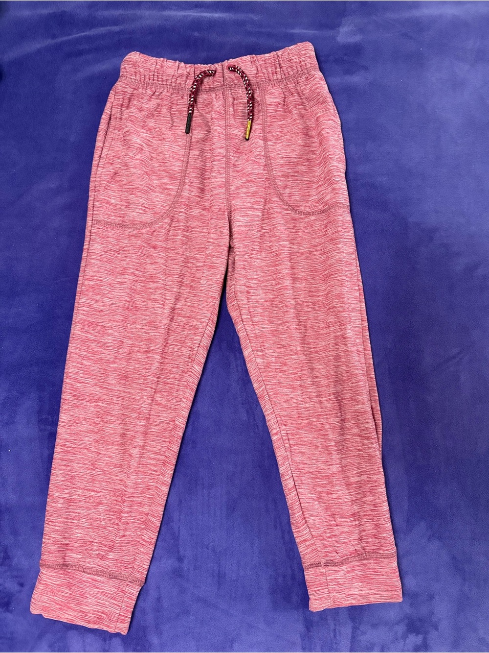 Hanna Andersson Kids Red Heather Jogger Pants with Drawstring